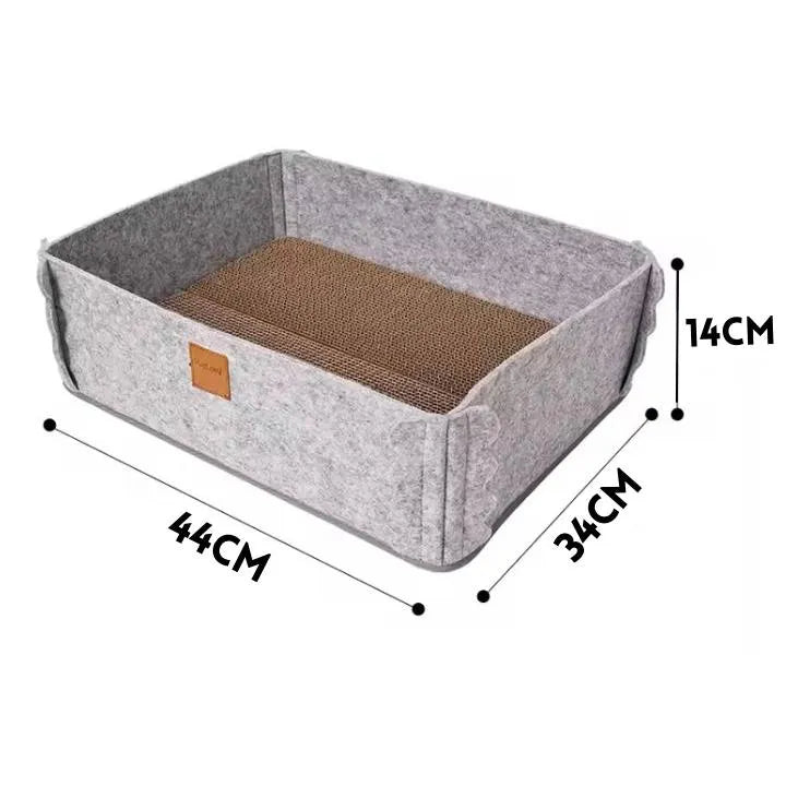 Cama Feltro Multiuso com Arranhador para Gatos