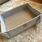 Cama Feltro Multiuso com Arranhador para Gatos