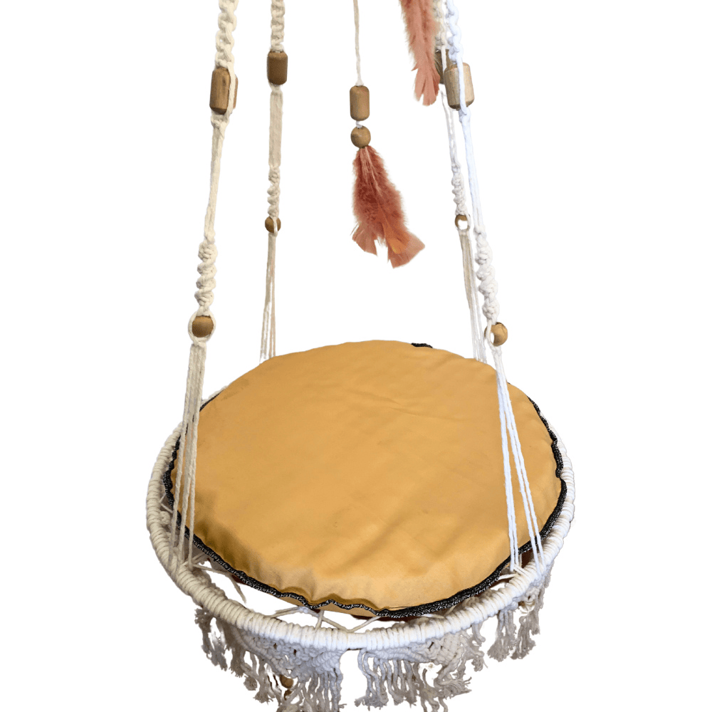 Cama Macramê Suspensa Abssínio - Artesanal