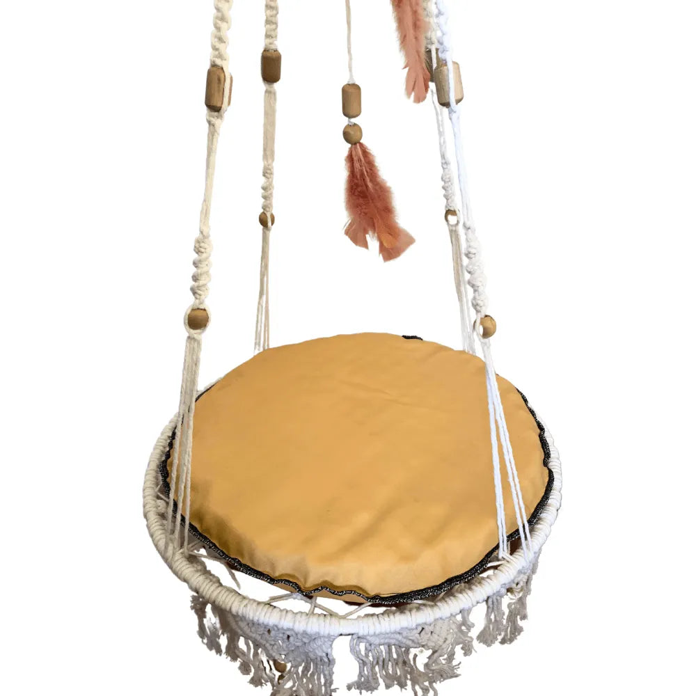 Cama Macramê Suspensa Abssínio - Artesanal