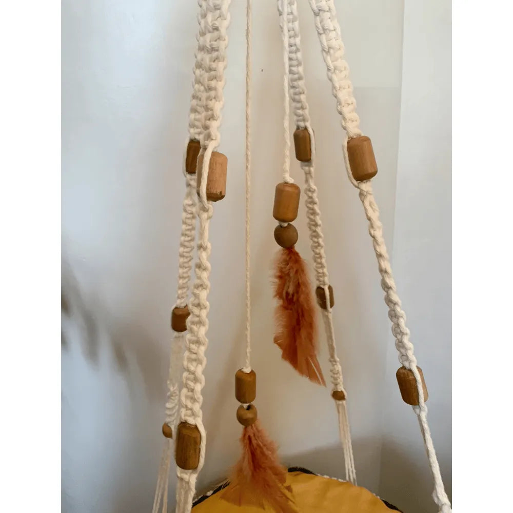 Cama Macramê Suspensa Abssínio - Artesanal