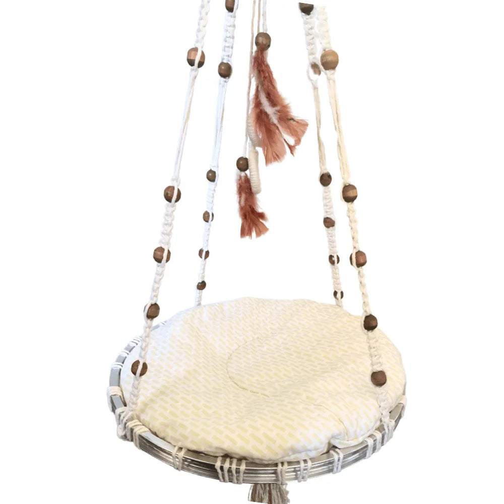 Cama Macramê Suspensa Birmanês - Artesanal