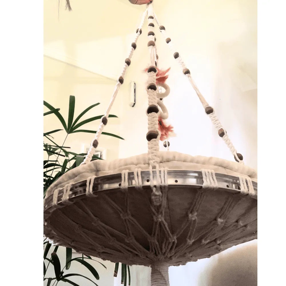 Cama Macramê Suspensa Birmanês - Artesanal