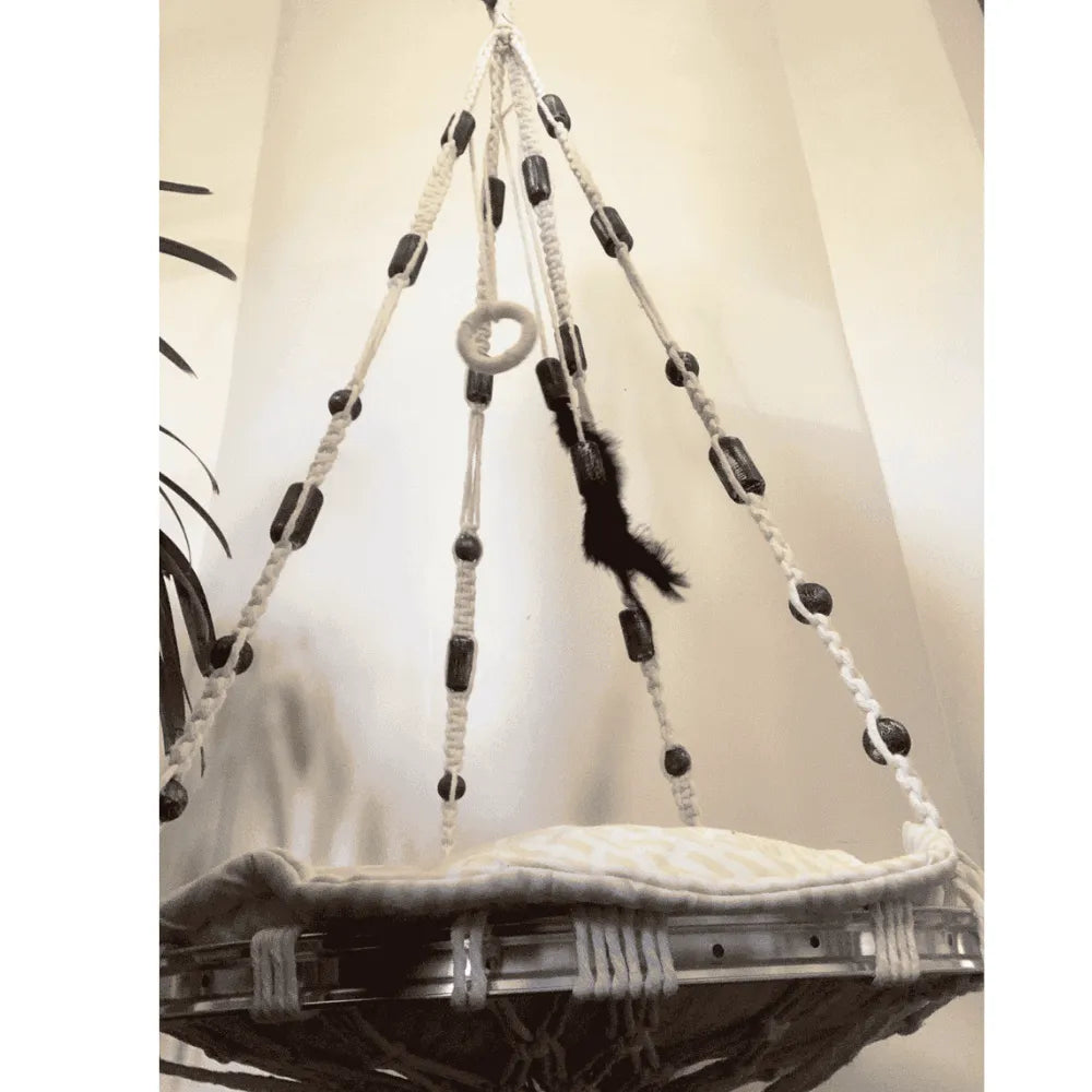 Cama Macramê Suspensa Siamês - Artesanal