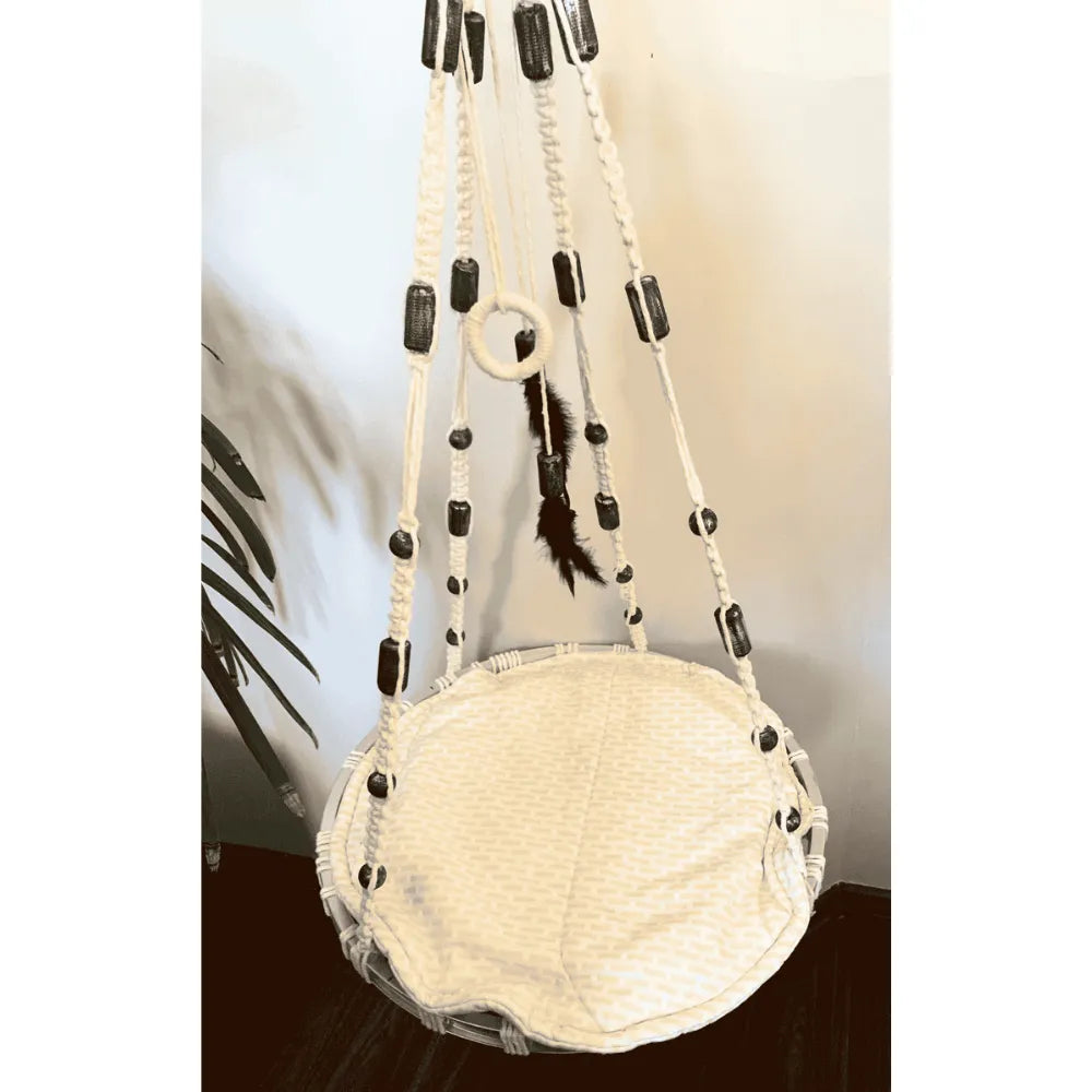 Cama Macramê Suspensa Siamês - Artesanal