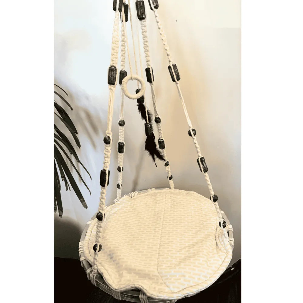 Cama Macramê Suspensa Siamês - Artesanal