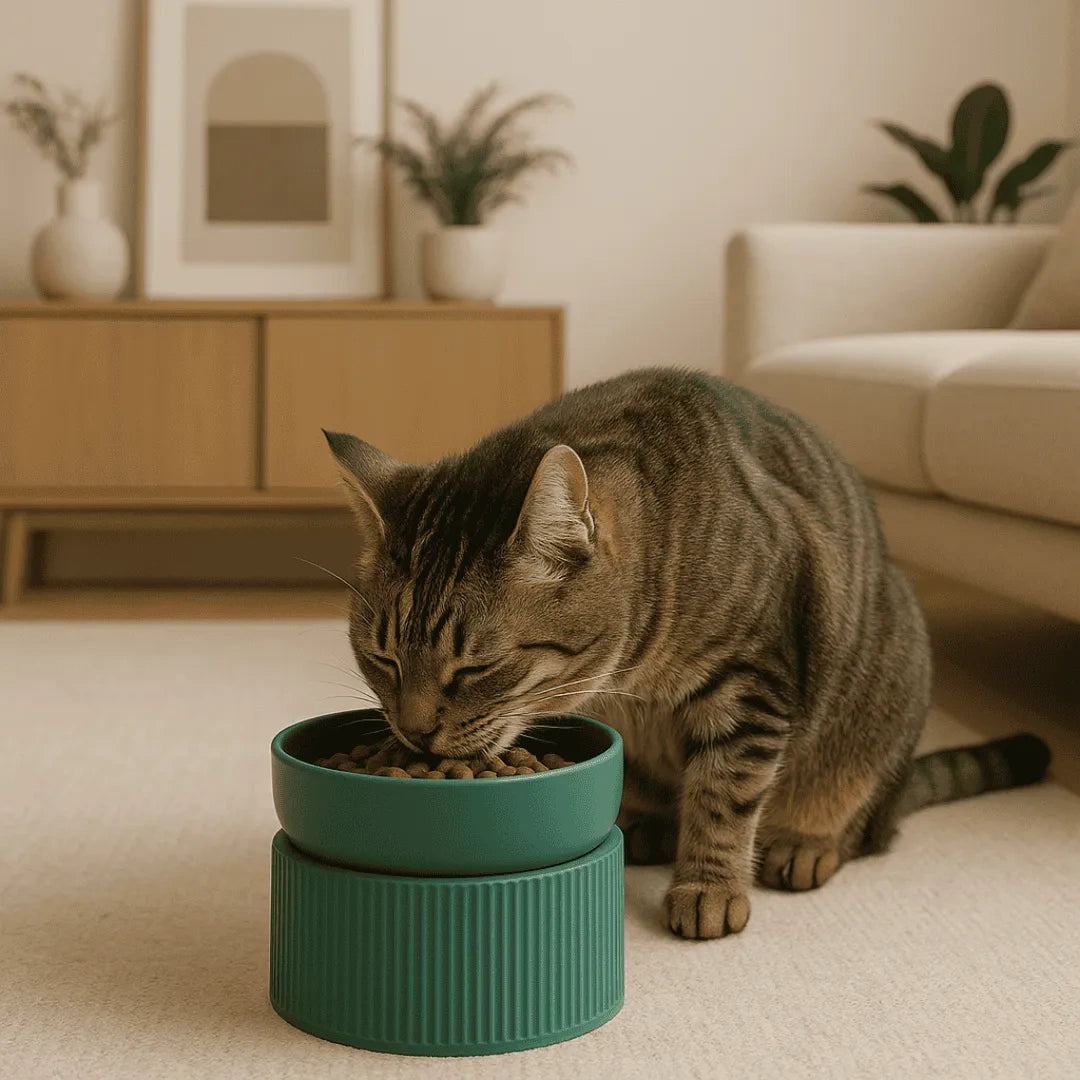 Comedouro/Bebedouro Elevado Cerâmica com Base Regulável - 3 Cores