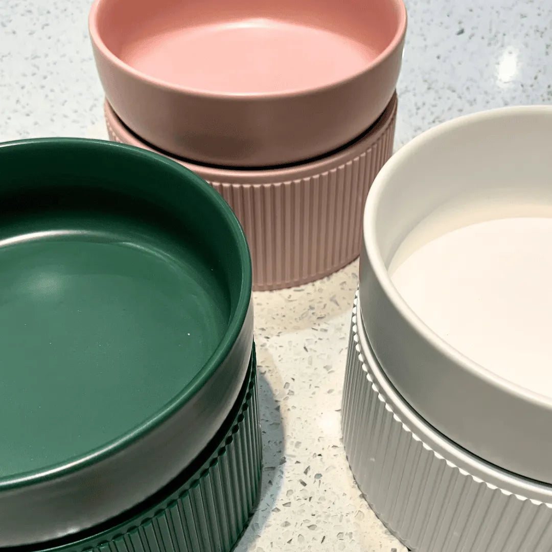 Comedouro/Bebedouro Elevado Cerâmica com Base Regulável - 3 Cores