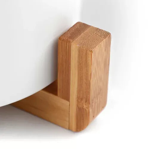 Comedouro/Bebedouro Cerâmica Suporte em Bambu