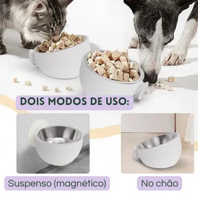 Comedouro Magnético Aço Inoxidável de Parede