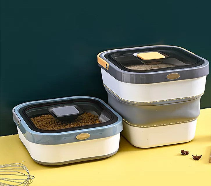 Container/Recipiente Ajustável de Silicone com Botão para Armazenamento