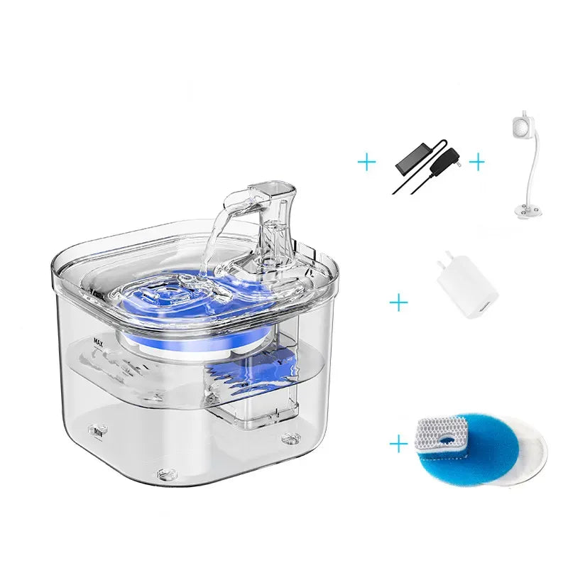 Fonte de Água Transparente com Sensor de Movimento 2L
