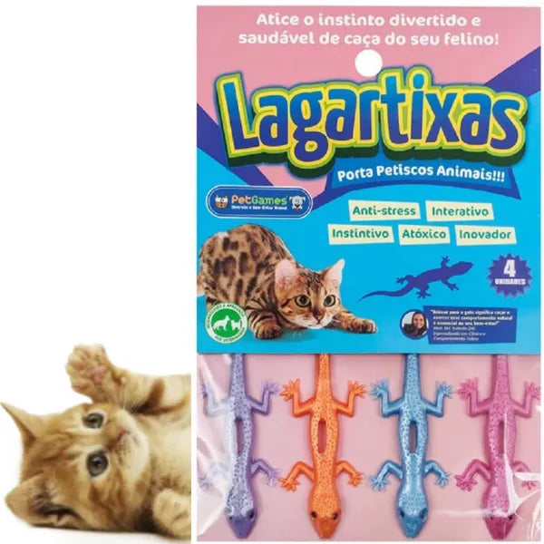 Brinquedo Lagartixas Para Petisco Pet Games Enriquecimento Alimentar