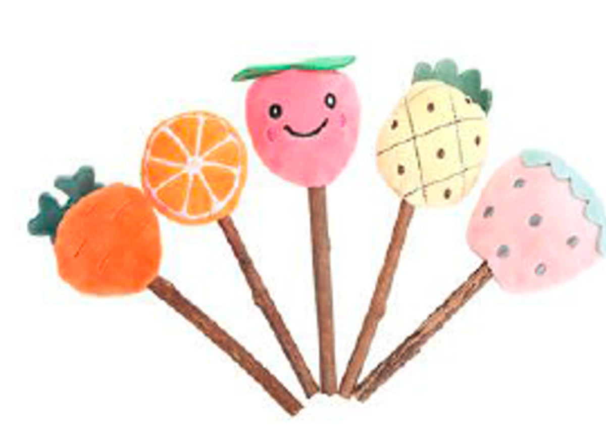 Brinquedo Pirulito de Matatabi com Pelúcia de Frutas