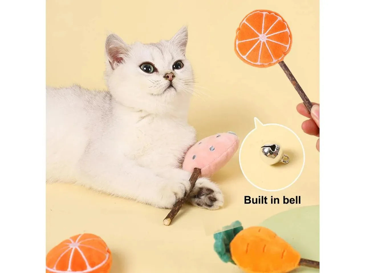 Brinquedo Pirulito de Matatabi com Pelúcia de Frutas