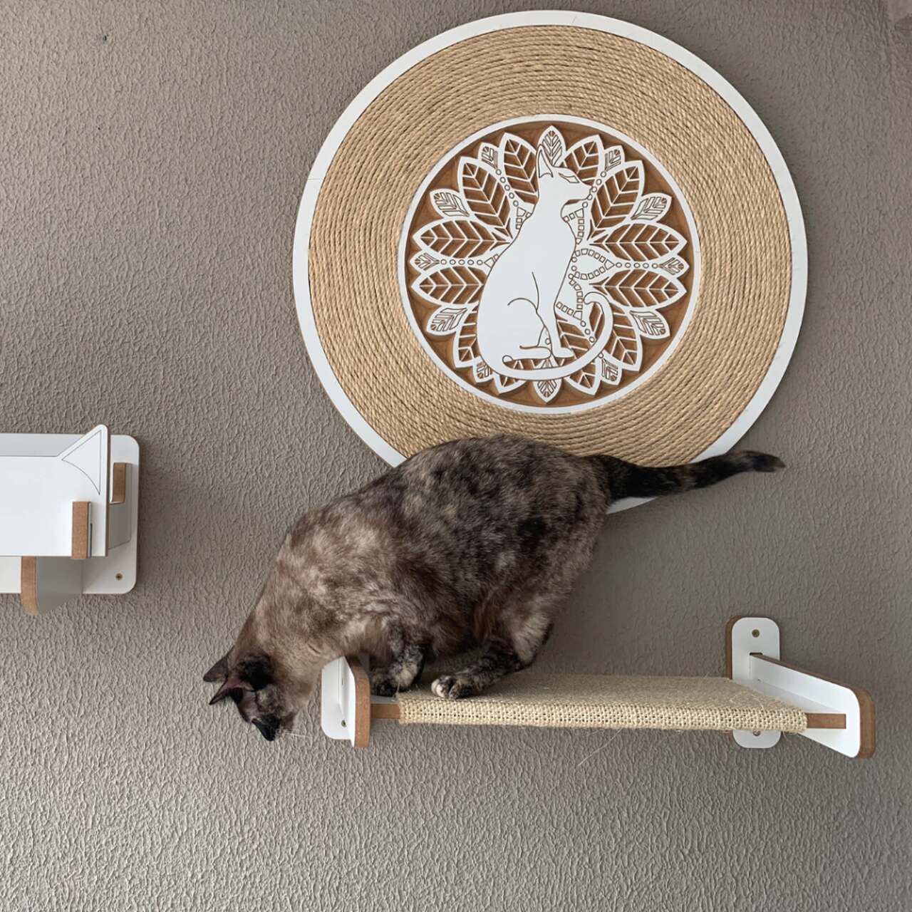 Passarela Prateleira de Sisal - Branca/Preta