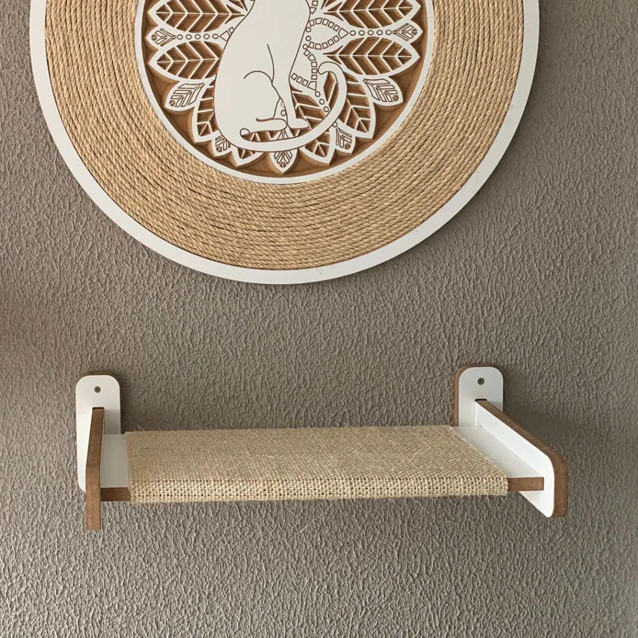 Passarela Prateleira de Sisal - Branca/Preta