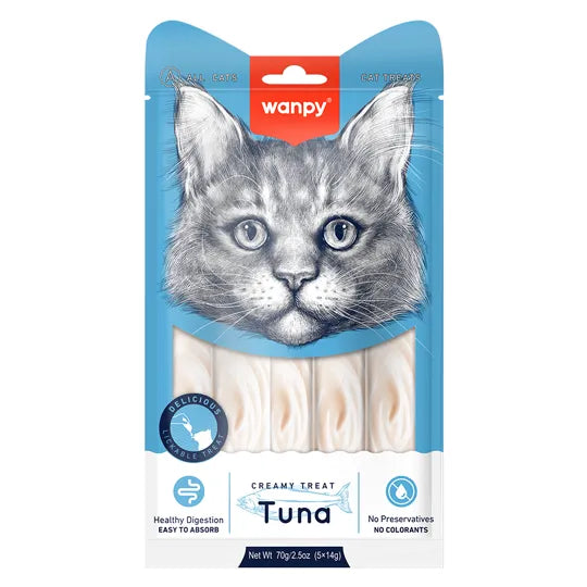 Petisco Cremoso Wanpy Creamy Atum 14g - 1 Unidade/Tubo Avulso