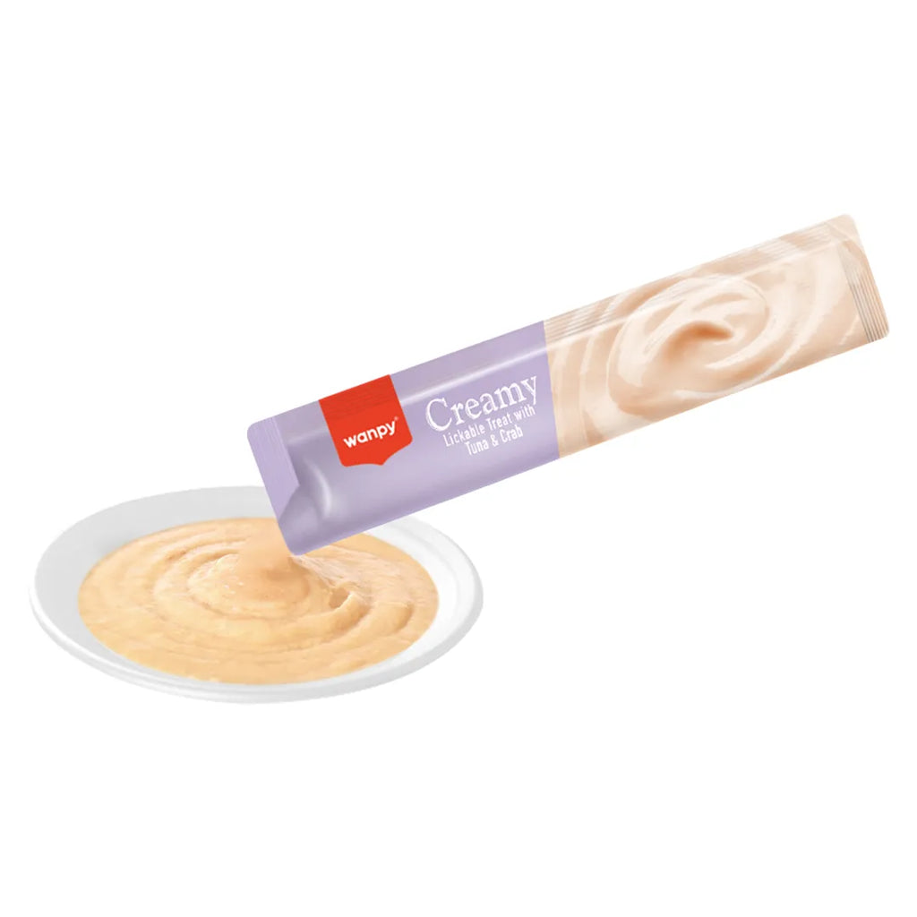 Petisco Cremoso Wanpy Creamy Atum e Caranguejo 14g - 1 Unidade/Tubo Avulso