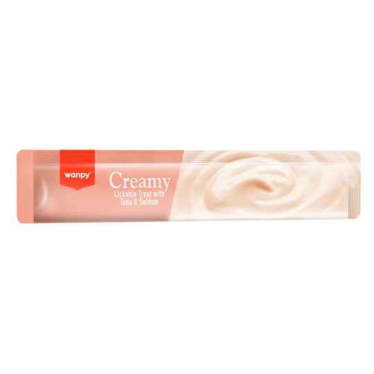 Petisco Cremoso Wanpy Creamy Atum e Salmão 14g - 1 Unidade/Tubo Avulso