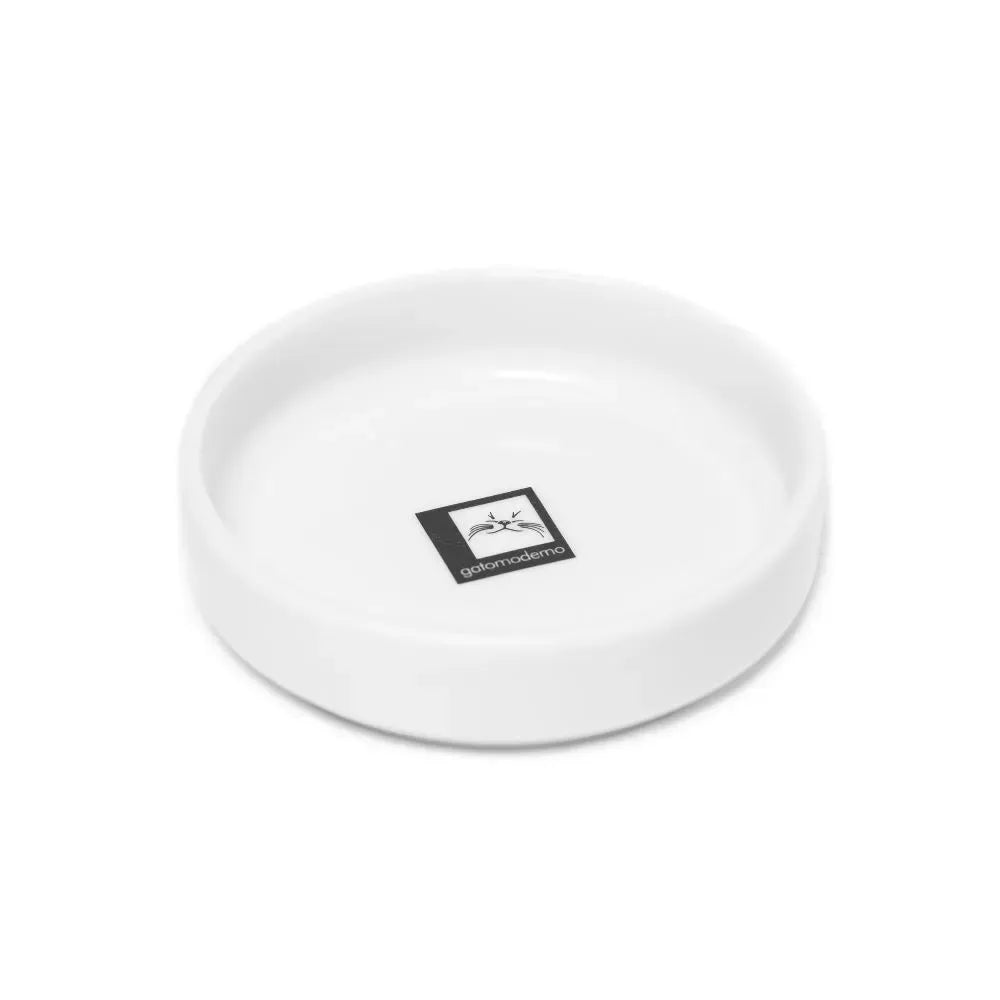 Comedouro Cerâmica Raso para Gatos - Branco/Azul/Rosa