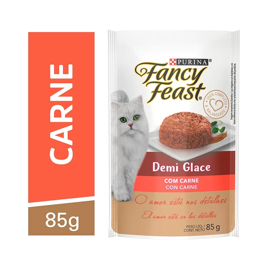 Ração Úmida Sachê Fancy Feast Demi Glace Carne 85g