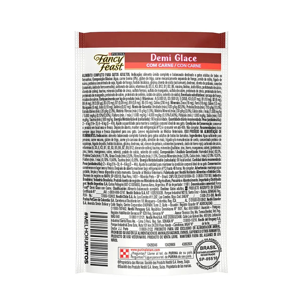 Ração Úmida Sachê Fancy Feast Demi Glace Carne 85g
