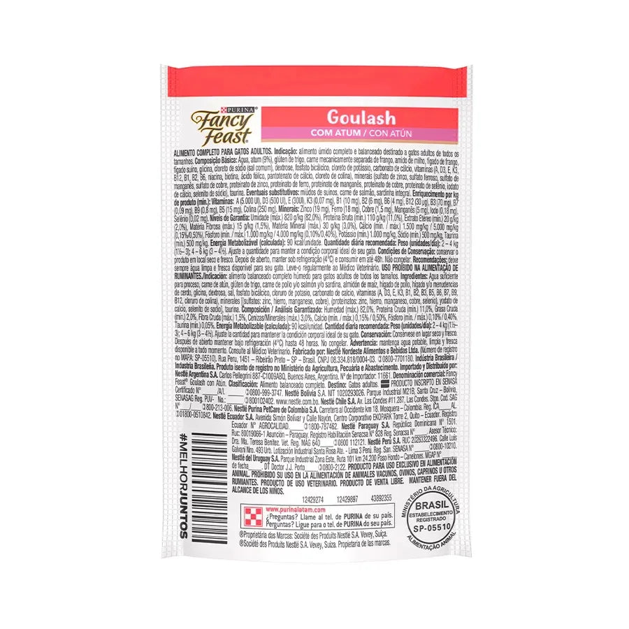 Ração Úmida Sachê Fancy Feast Goulash Atum 85g