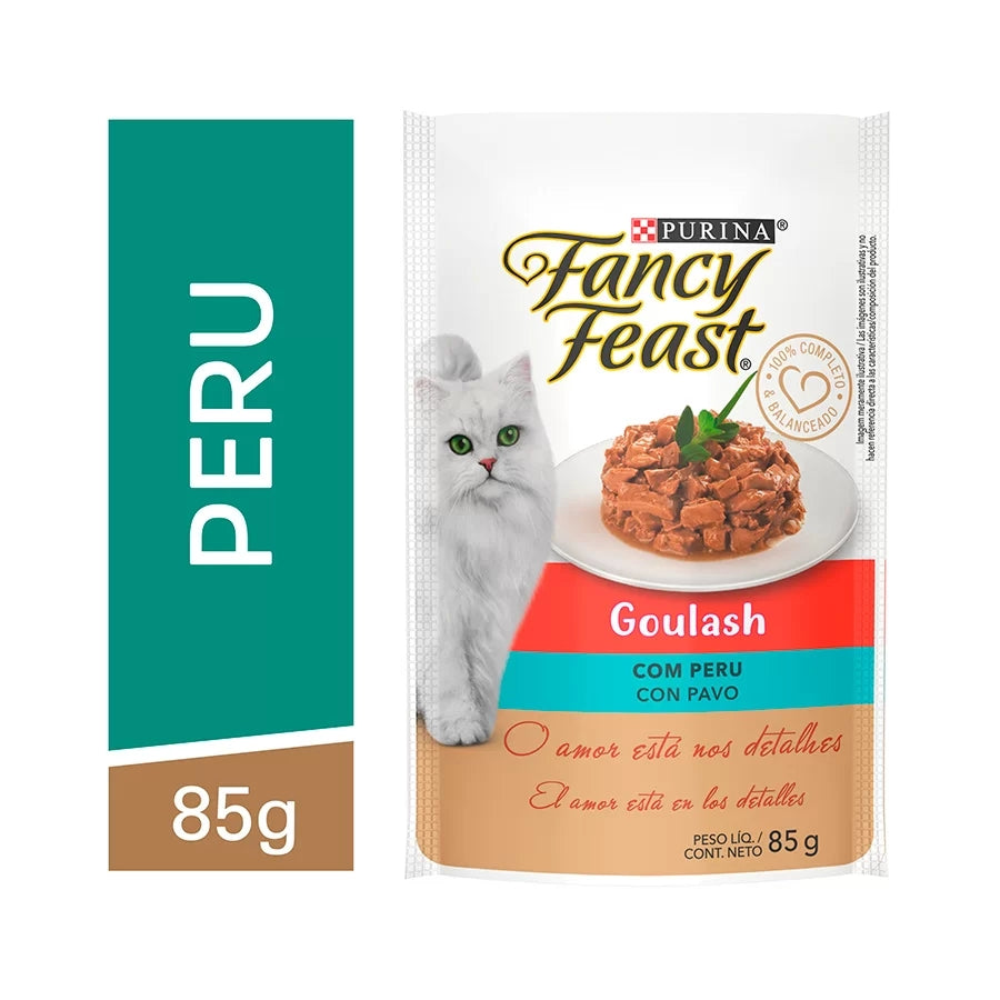 Ração Úmida Sachê Fancy Feast Goulash Peru 85g