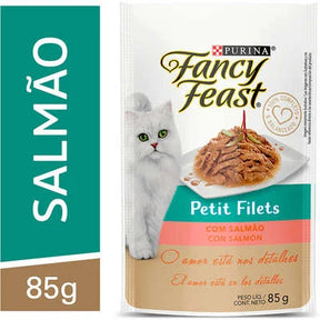Ração Úmida Sachê Fancy Feast Petit Filet Salmão 85g