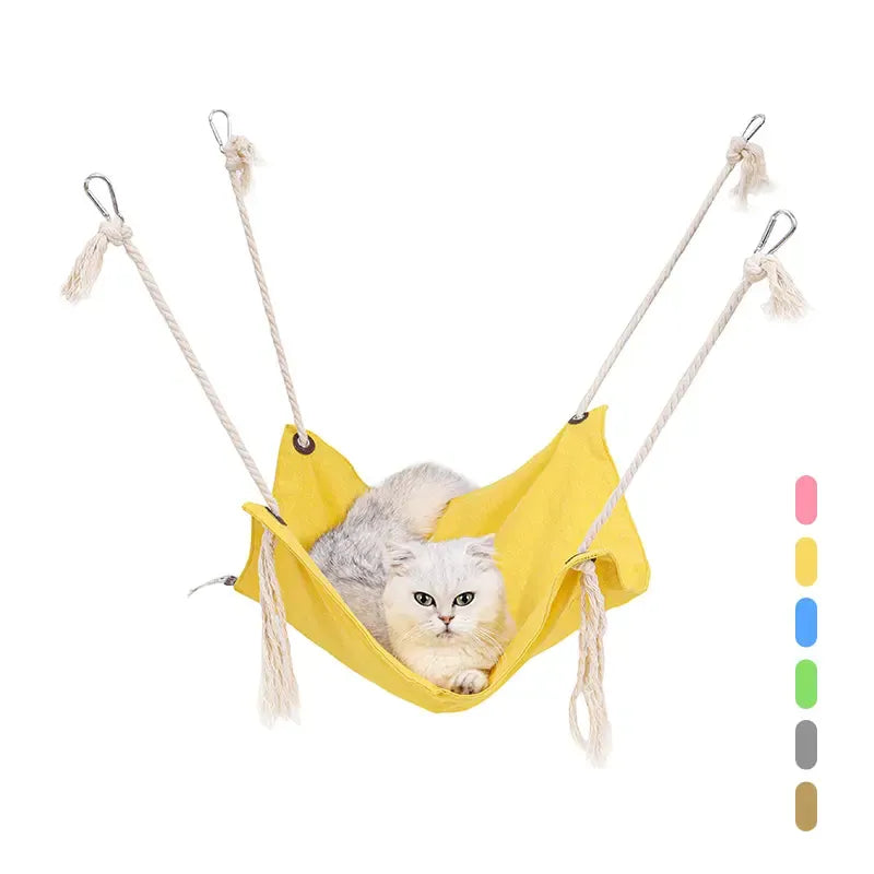 Rede Cama Estilosa para Gatos - Com Mosquetão para Fixação