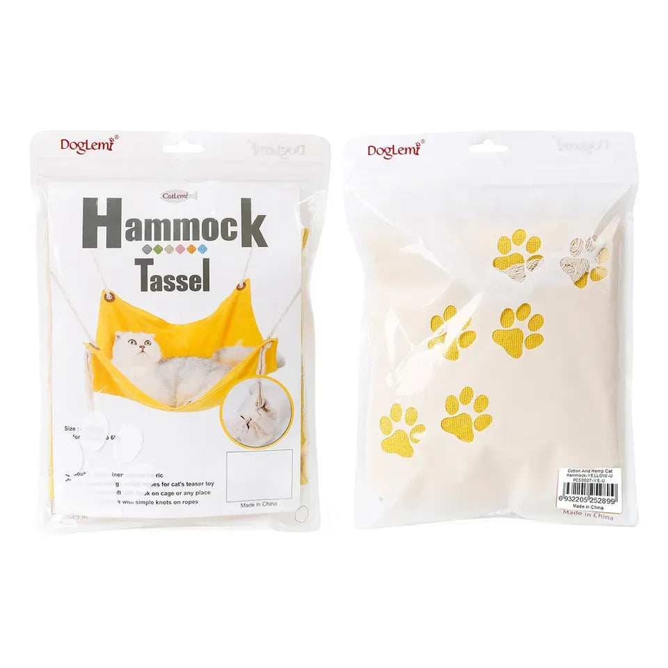 Rede Cama Estilosa para Gatos - Com Mosquetão para Fixação