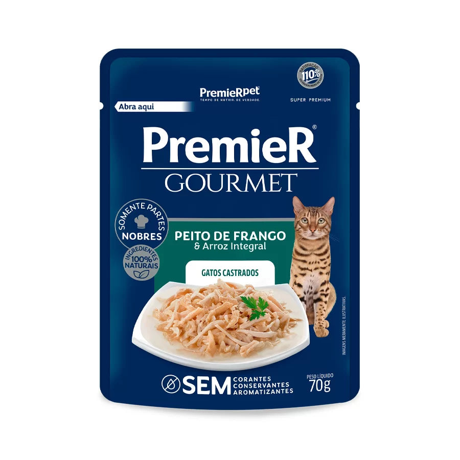 Ração Úmida Sachê Premier Gatos Atum e Frango 70g