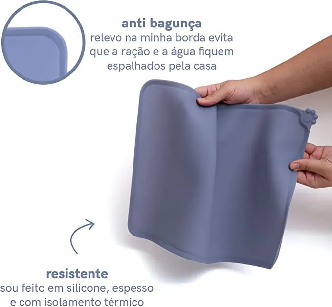 Tapete Jogo Americano Silicone para Comedouro e Bebedouro