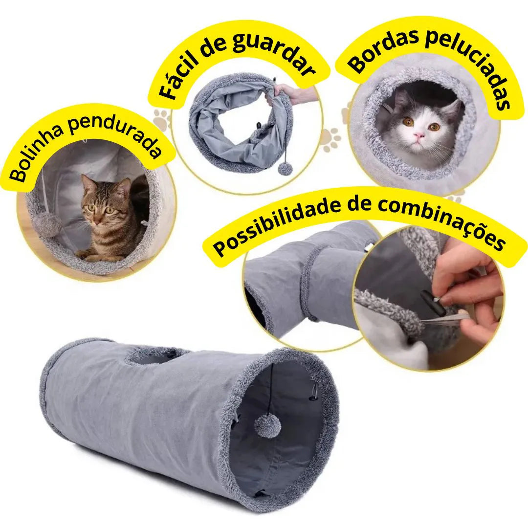 Túnel Peluciado Longo Para Gatos - Poliéster