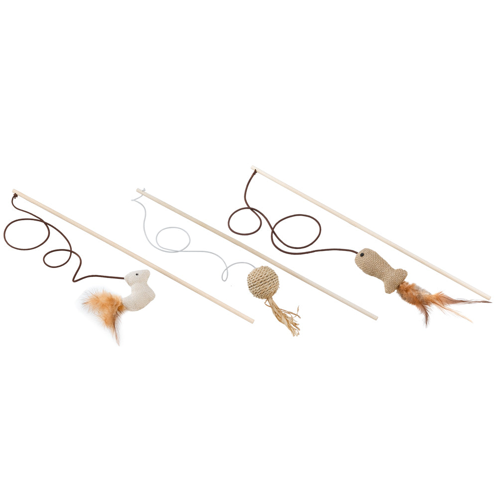 Varinha de Madeira com Brinquedo e Pena Ferplast