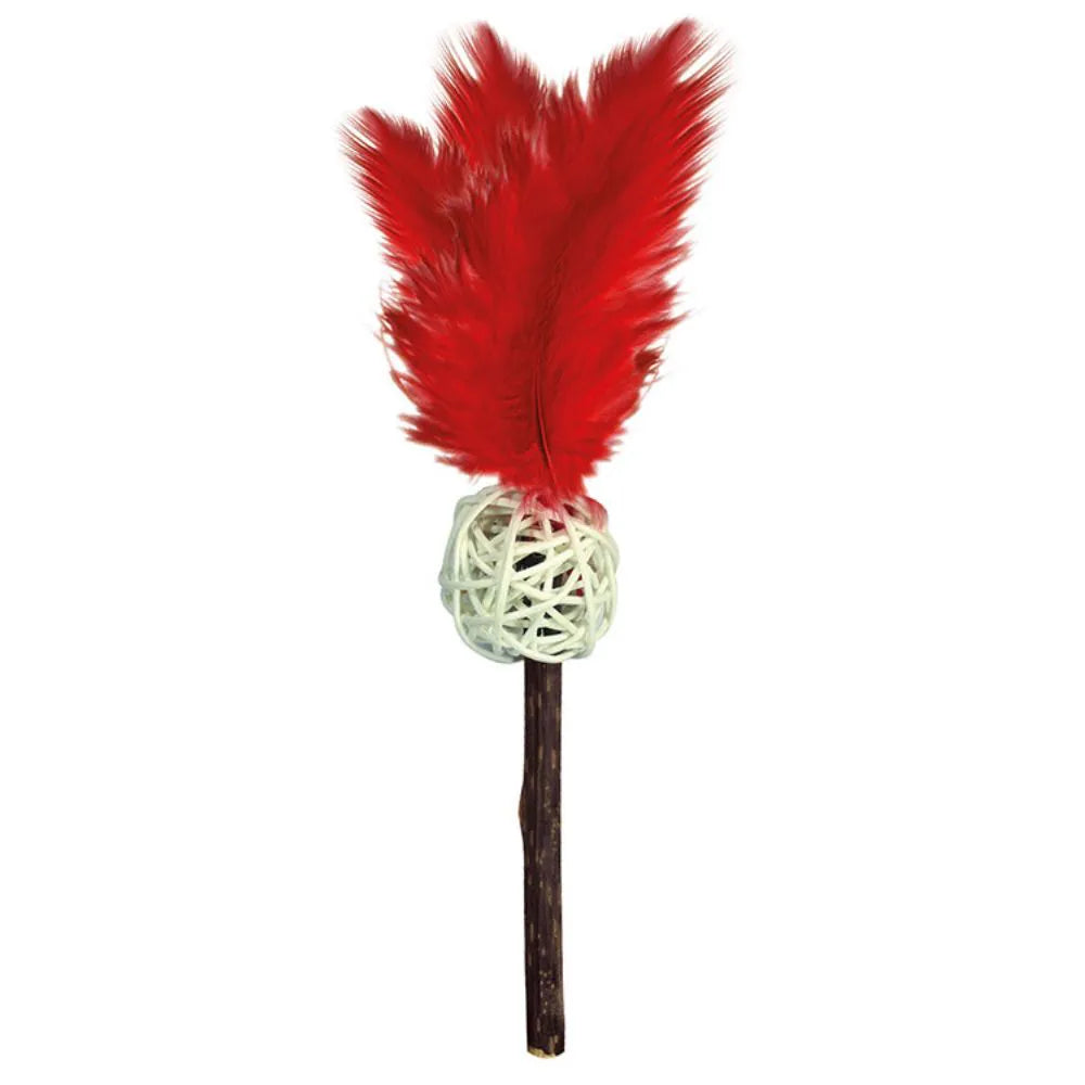 Brinquedo Varinha Matatabi com Pena Vermelha