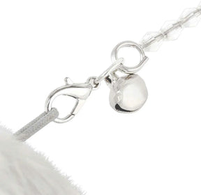 Varinha Fur Pompom Branco com Sininho (com gancho para troca de isca)